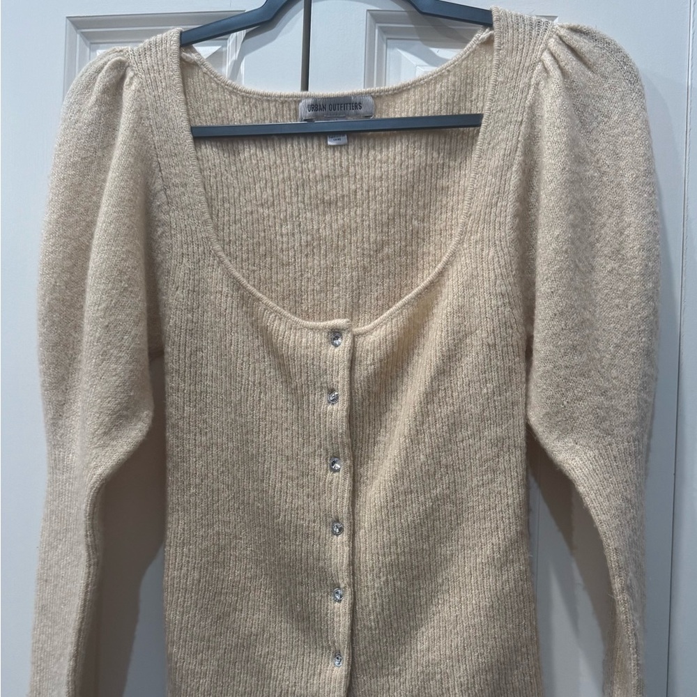 Urban Outfitters Beige Button-Up Cardigan
